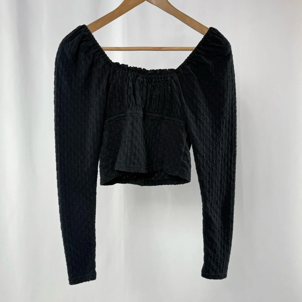 Free‎ People Ladybug Long Sleeve Top In Black Size Extra Small